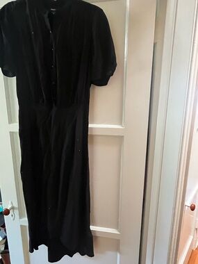 Zadig & Voltaire Rimaz Black Button-Front Midi Dress NWT size S